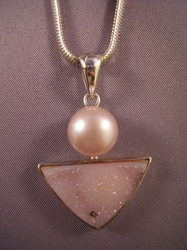 Pink geometric pendant necklace from The Rock and Hammer